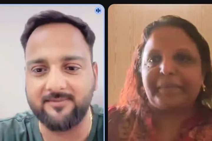 Coach Ranjini Sanjay in a video call with Rahul Awasthi, Coach TRA, funnel architect and coaching mentor