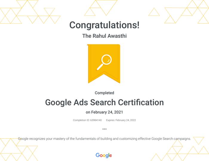 Google Ads Search Certification