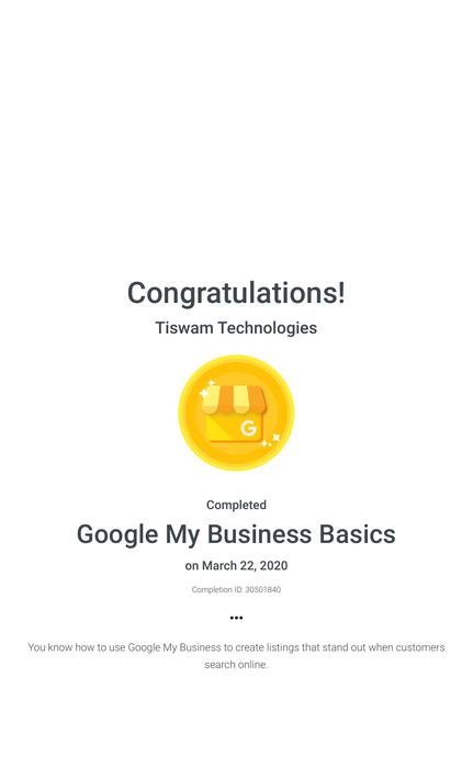 Google My Business Basics — Tiswam Technologies