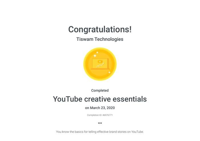 YouTube Creative Essentials — Tiswam Technologies